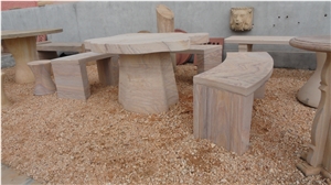 White and Yellow Sandstone Bench