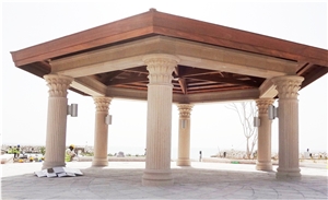 White, Biege, Yellow, Red, Pink Sandstone Column