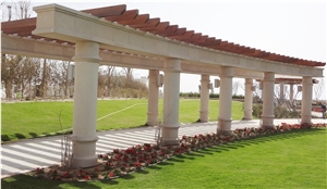 White, Biege, Yellow, Red, Pink Sandstone Column