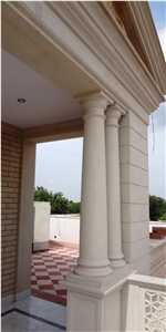 White, Biege, Yellow, Red, Pink Sandstone Column