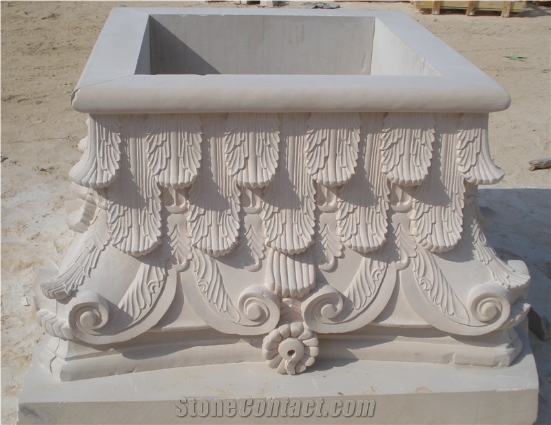 White, Biege, Yellow, Red, Pink Sandstone Column