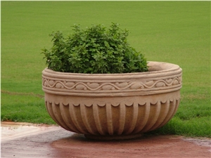Yellow Sandstone Flower Pot