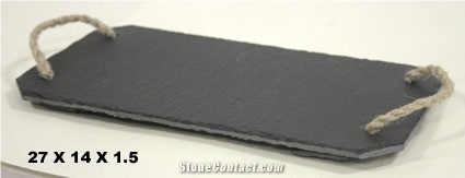 Slate Tray with Rope, Black Slate Trays