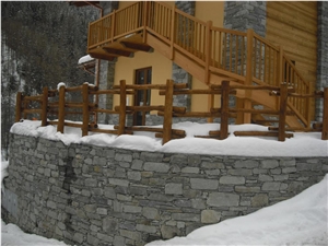 Pietra Di Cogne Quartzite Building, Walling, Pietra Di Cogne Grey Quartzite Walling