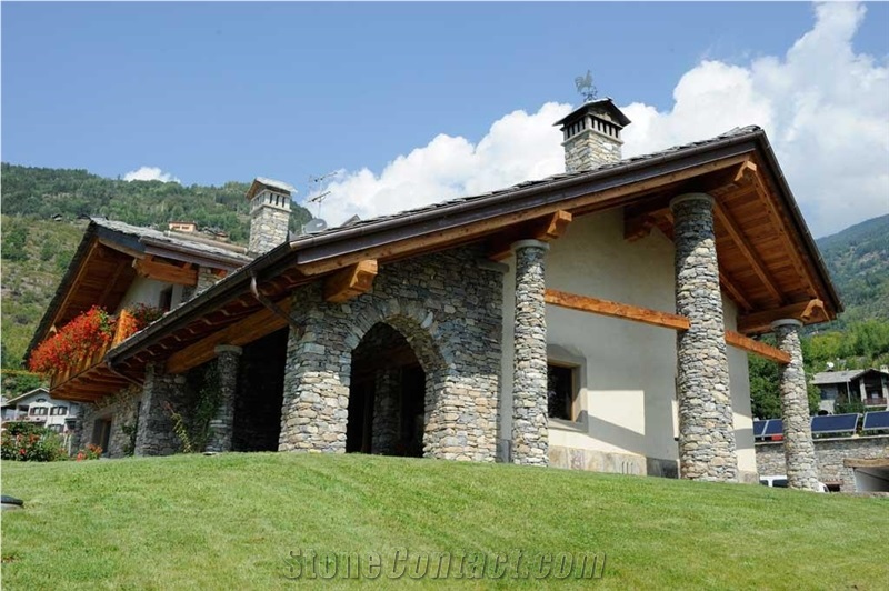 Pietra Di Morgex Quartzite Building Stone, Masonry, Pietra Di Morgex Grey Quartzite Building Stone