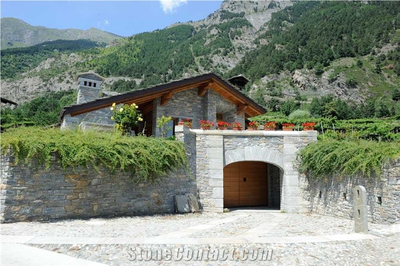 Pietra Di Morgex Quartzite Building Stone, Masonry, Pietra Di Morgex Grey Quartzite Building Stone