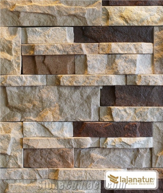 Sandstone Stacked Wall Panels, Arenisca Dune Beige Sandstone Cultured Stone