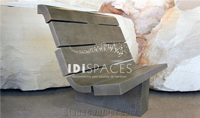 Grey Volcanic Basalt High Heated Wall Bench