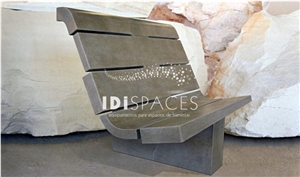 Grey Volcanic Basalt High Heated Wall Bench