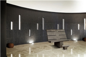 Grey Volcanic Basalt High Heated Wall Bench