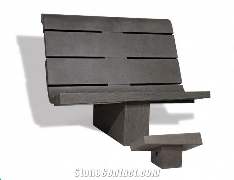 Grey Volcanic Basalt High Heated Wall Bench