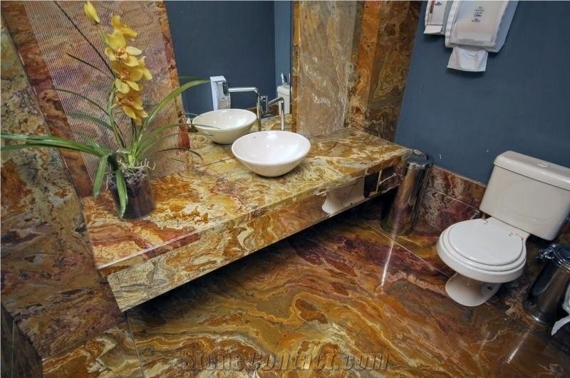 Multicolor Onyx Bathroom Design