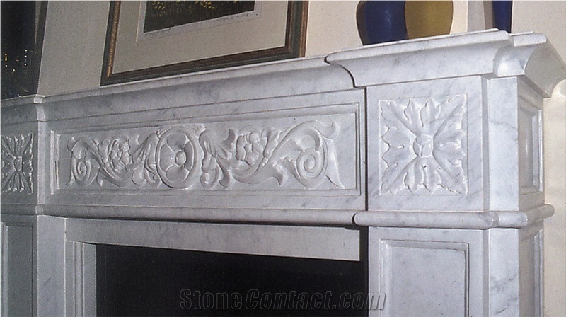 Bianco Gioia Marble Fireplaces, Bianco Gioia White Marble Fireplaces