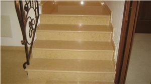 Giallo Silvia Oro Marble Stairs, Silvia Oro Yellow Marble Stairs
