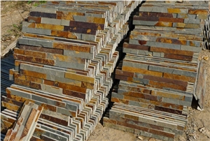 Hot Selling Slate Wall Cladding Stone, ;quartzite Brown Slate Wall Cladding