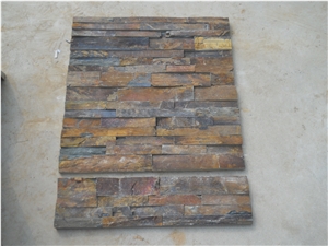 Hot Selling Slate Wall Cladding Stone, ;quartzite Brown Slate Wall Cladding