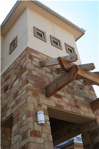 Texas Red Sandstone Matera/Old Hickory/Texas Red, Sawn/Hand Chop Mix