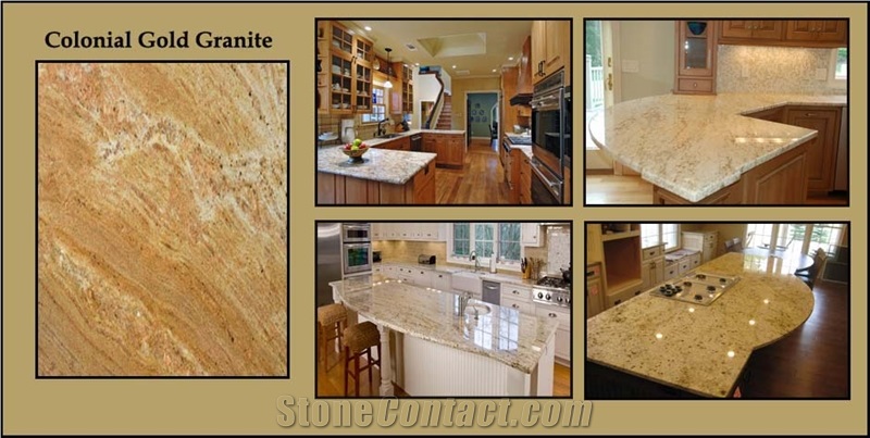 Colonial Gold Granite Countertop, Colonial Gold Yellow Granite Countertop