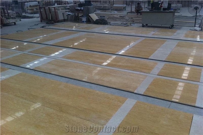 Golden Sinai Limestone Tiles, Slabs, Egypt Yellow Limestone