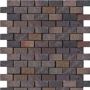Slate Multi Rajah on Mesh, Kund Multicolor Slate Mosaic