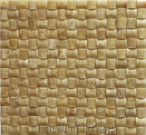 Lowest Price Sell Natural Onyx Mosaic (MSK-SBS 005), Mi-Huang-Yu Yellow Onyx Mosaic