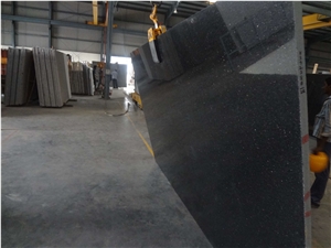 Black Galaxy Granite Slab, India Black Granite