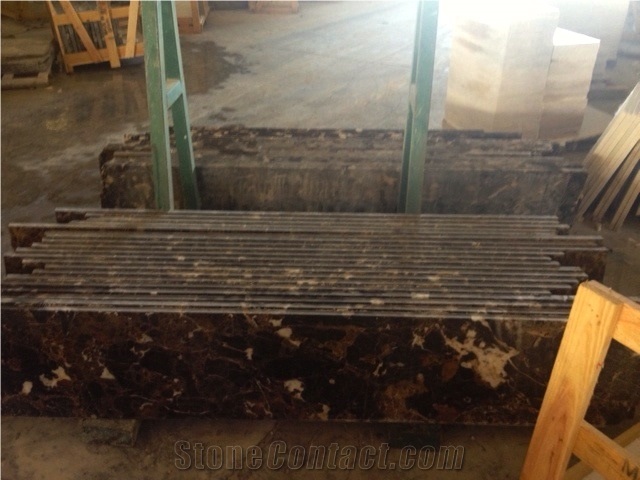 Dark Emperador Marble Stairs,Steps, Dark Emperador Brown Marble Stairs