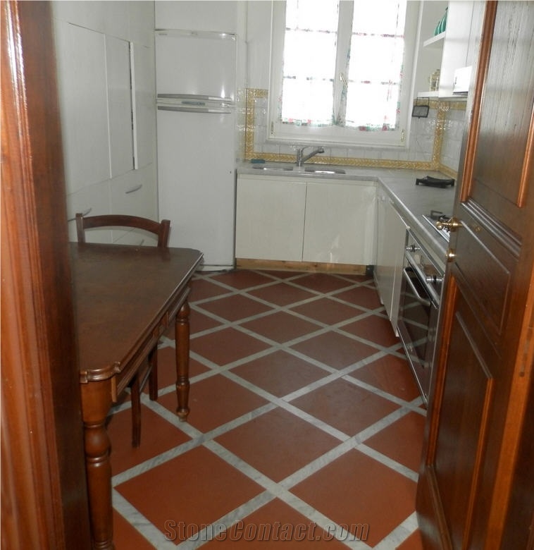 Bardiglio Nuvolato Marble Floor Inlays and Kitchen Countertop, Bardiglio Nuvolato Grey Marble Kitchen Design