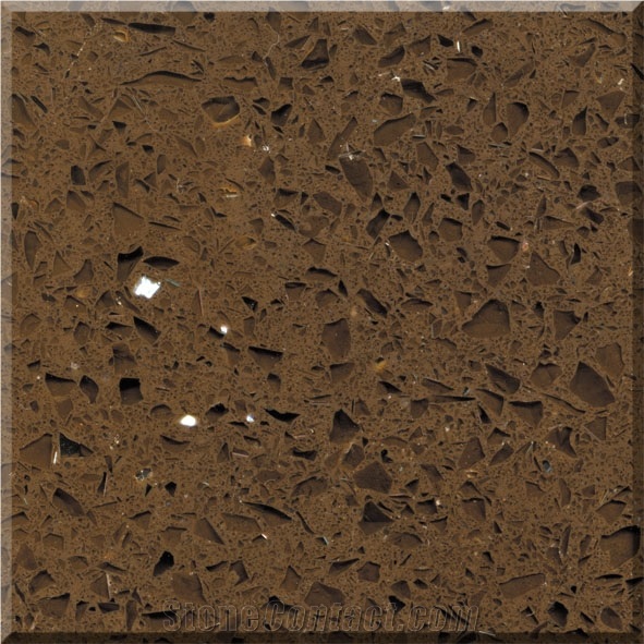 ESYL7011 Brown Quartz Tiles Slab