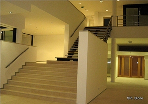 Creme Fatima Limestone Stairs, Parapets, Creme Fatima Beige Limestone Stairs