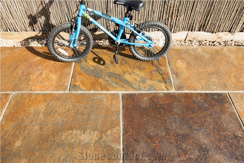 Chinese Slate Machine-cut Sides with Riven Top