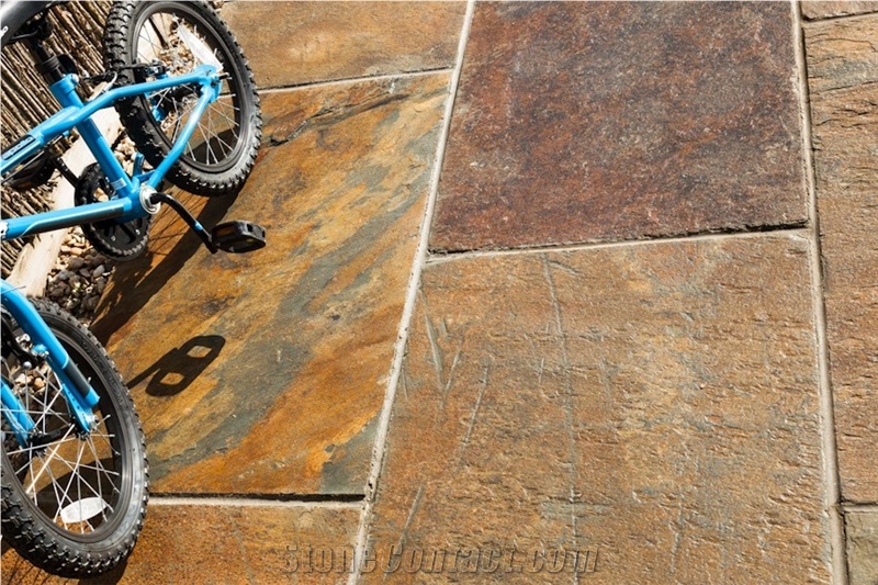 Chinese Slate Machine-cut Sides with Riven Top
