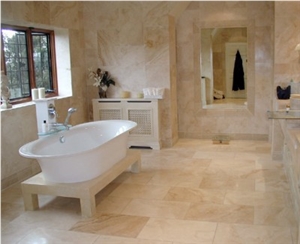 Brushed Travertine Bathroom Design, San Juan Beige Travertine Bathroom Design
