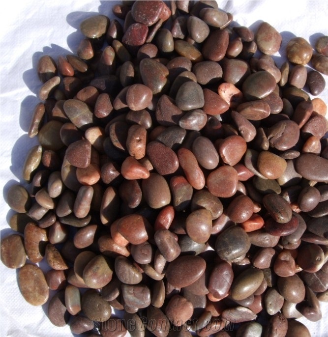 Polished and Waxing Black Pebbles, Brown Pebbles