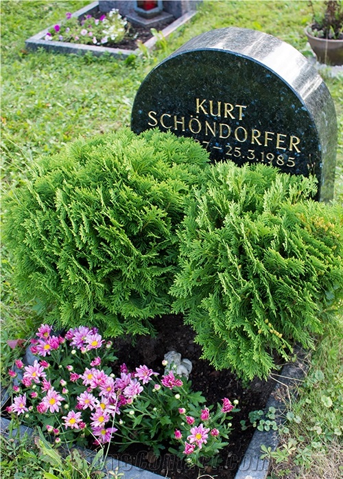 Blue Pearl Granite Gravestone