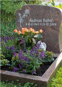 Juparana India Granite Gravestone