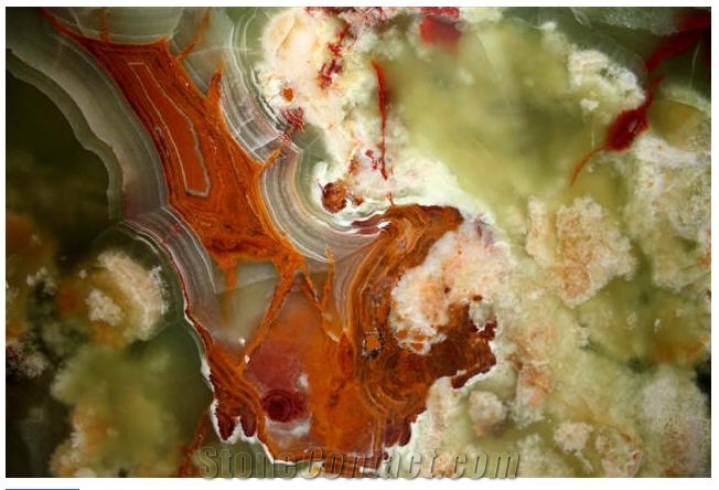 Iran Green Onyx Slabs, Tiles