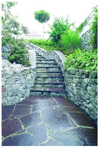 Porfido Rosso Di Meltina Garden Steps, Porfido Rosso Di Meltina Red Granite Cobble, Pavers
