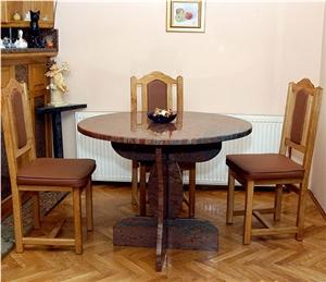 Multicolor Red Granite Table