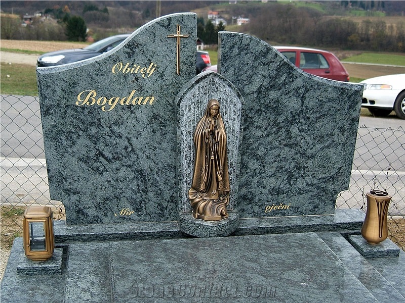 Olive Green Granite Monument