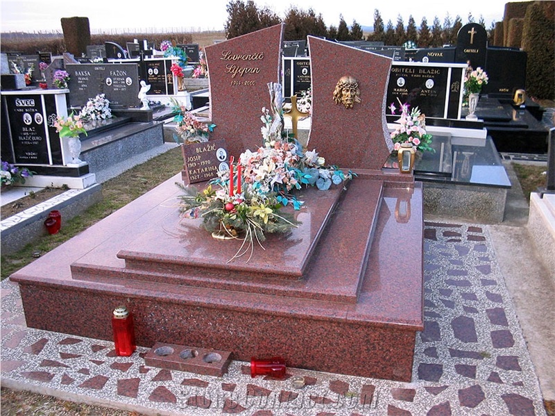 Red Pearl Granite Monument
