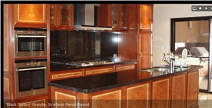 Black Galaxy Granite Countertop, in 40mm Pencil Round