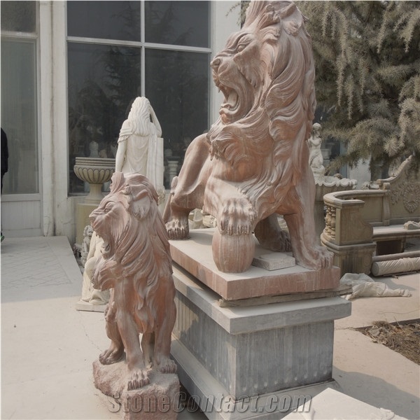 Beatiful Stone Lion, Many Kinds Of Stones White Marble Sculpture, Statue