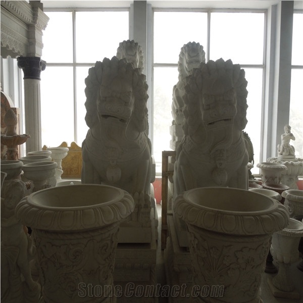 Beatiful Stone Lion, Many Kinds Of Stones White Marble Sculpture, Statue