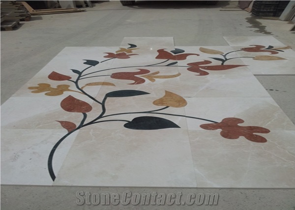 Bathroom Floor Pattern in Creme Supreme Marble