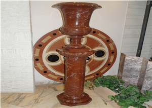 Vase in Rosso Collemandina Marble, Rosso Collemandina Red Marble Home Decor