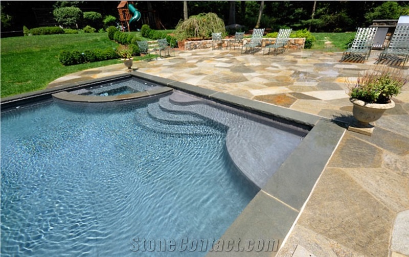 Genuine Harkaway Bluestone Rebated Bullnosed Edge Coping Tiles