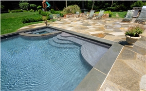 Genuine Harkaway Bluestone Rebated Bullnosed Edge Coping Tiles