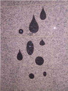 London White Granite and Blue Pearl Granite Wall Ornament