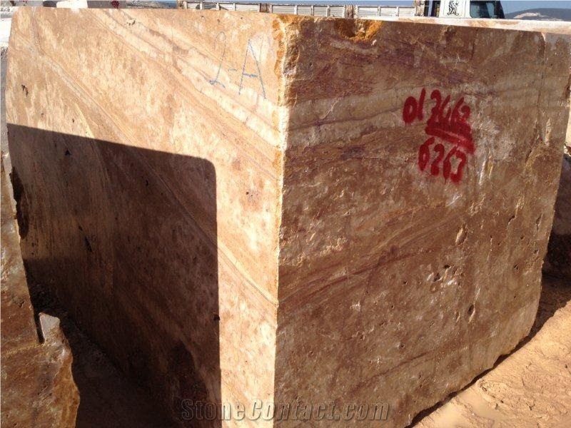Golden Brown Marble Block, Turkey Brown Marble